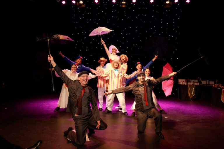 Participants in Strictly Banbury dressed as Marry Poppins characters