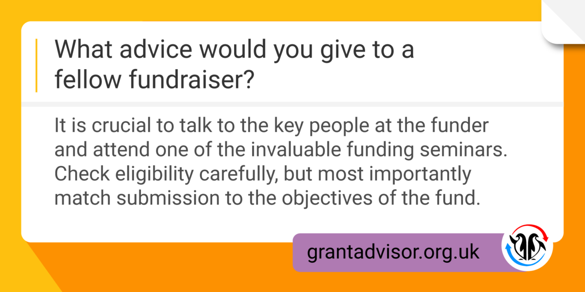 A banner for GrantAdvisor UK - which facilitates grantseeker feedback for funders