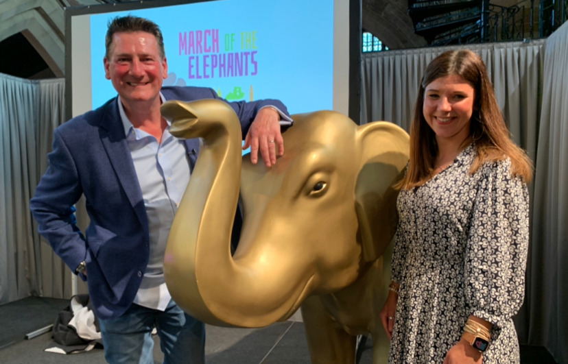 Tony Hadley with St Giles Hospice deputy CEO Elinor Eustace