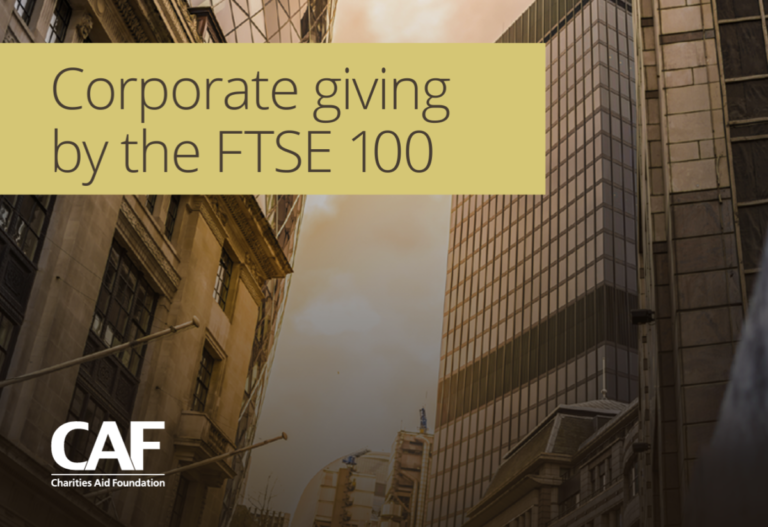 Cover detail from Corporate Giving by the FTSE 100 report