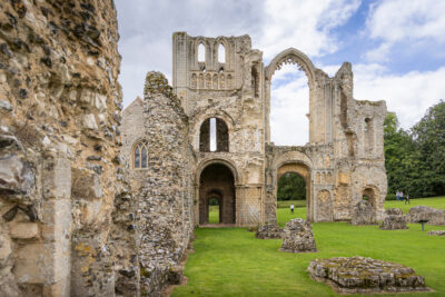Flint is widespread in historic buildings across the East of England, such as at Castle Acre Priory in Norfolk. Credit: English Heritage