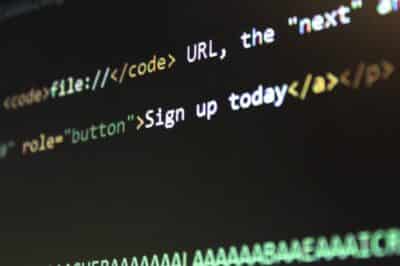 Sign up today - HTML code on a webpage.