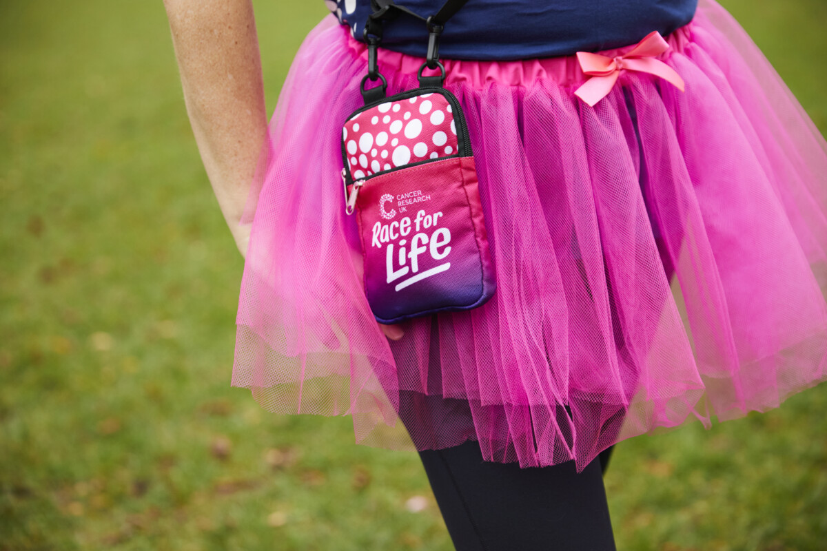 CRUK Race for Life branding on a bag