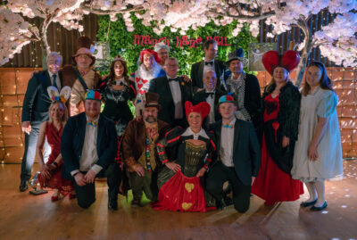 People dressed up as characters from Lewis Carroll's works for a fundraising ball