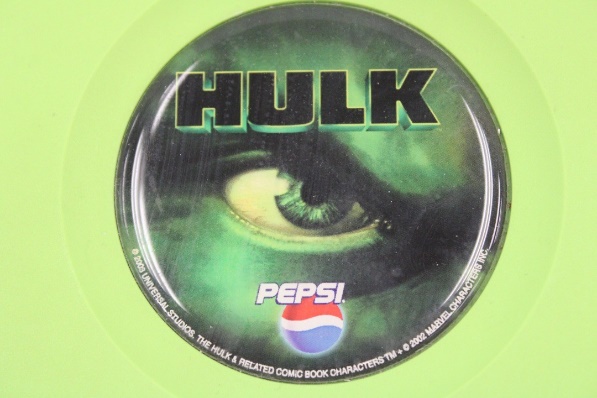 Pepsi Hulk Console close up of the logo which says Hulk and shows the Incredible Hulk's eye and the Pepsi logo