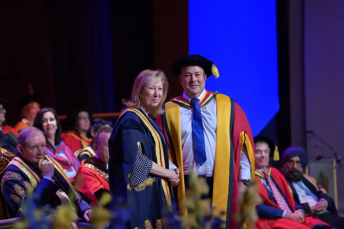 Michael Josephson MBE receiving his honorary doctorate