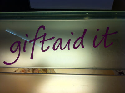 GiftAid it logo at the Lowry Gallery