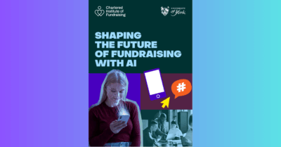 Front cover of CIOF and University of York report 'Sharping the Future of Fundraising with AI'