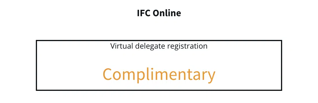 Registration button on Resource Alliance's website for IFC Online, with the price being 'Complimentary'