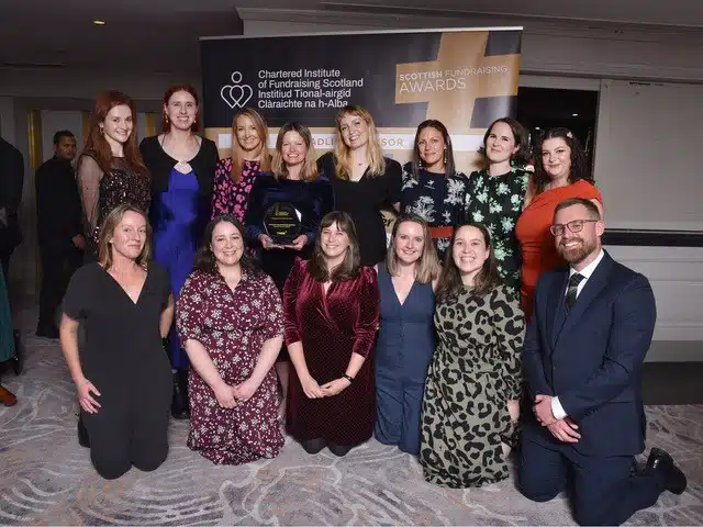 National Trust for Scotland's fundraising and philanthropy team winning best fundraising team at the 2025 Scottish Fundraising Awards
