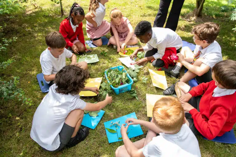 Pupils and staff at Evelyn Community Primary School in Prescot, Merseyside, on 16th July, 2025, take part in WWF’s Happy By Nature schools programme – helping children get their daily dose of nature through learning and play.