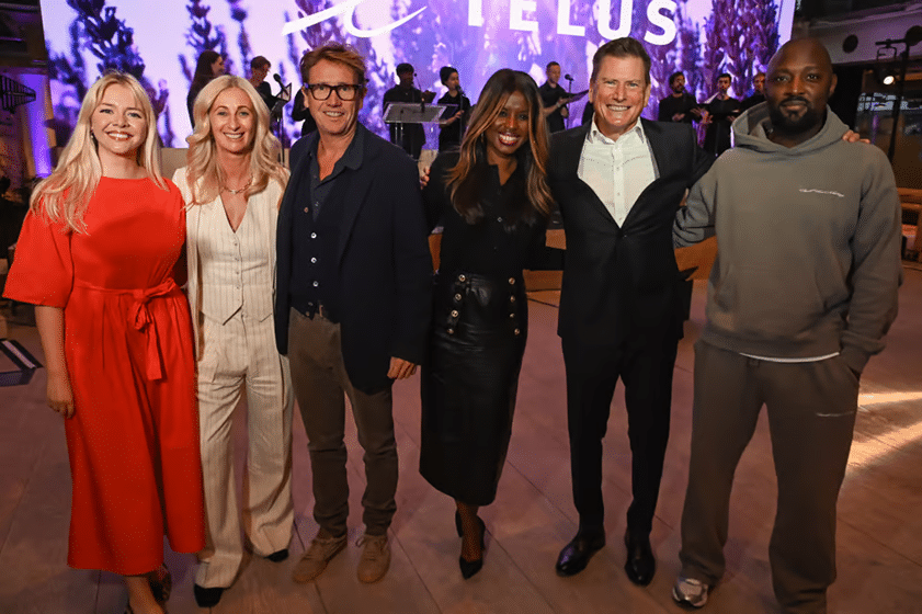 Sophie Pender, Jenny Halpern Prince MBE, Johnny Hornby, June Sarpong OBE, Darren Entwistle and Austin Daboh OBE attend the TELUS Greater London Community Board.