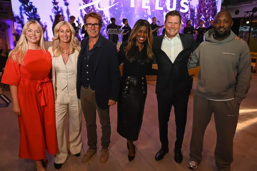 Sophie Pender, Jenny Halpern Prince MBE, Johnny Hornby, June Sarpong OBE, Darren Entwistle and Austin Daboh OBE attend the TELUS Greater London Community Board.