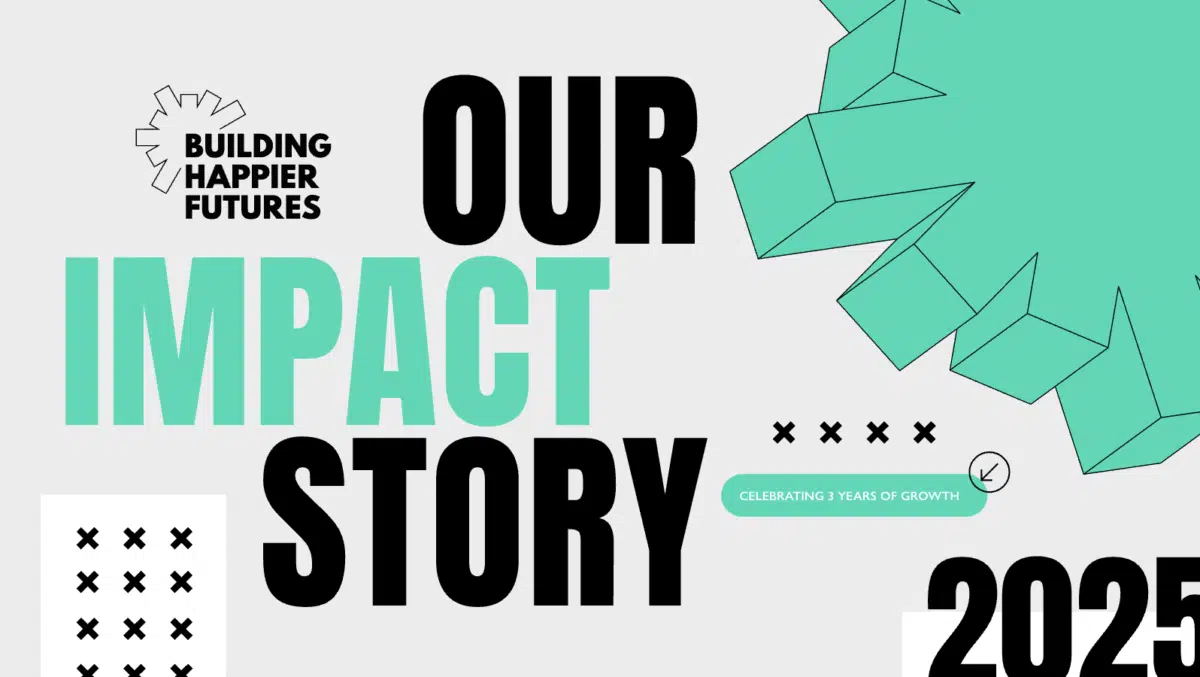 Cover of Building Happier Futures impact story 2025