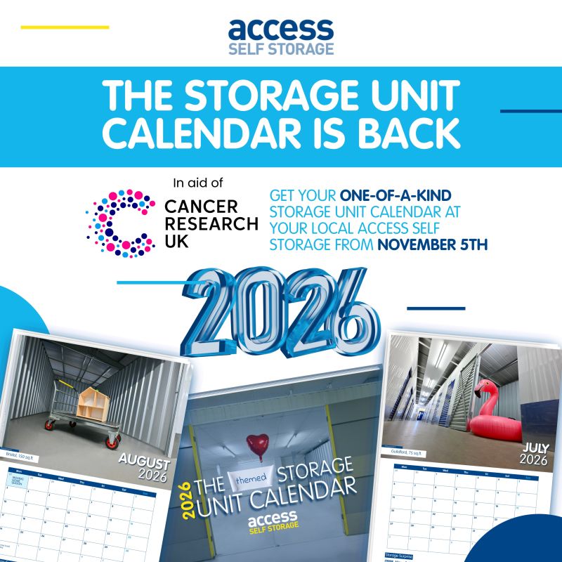 Access Self Storage's 2026 charity calendar front cover