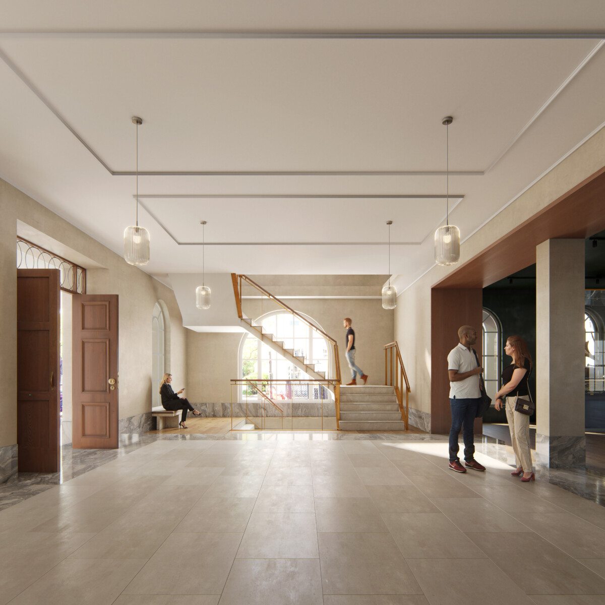 Royal Academy of Music Entrance Hall early designs. Copyright Wright and Wright Architects