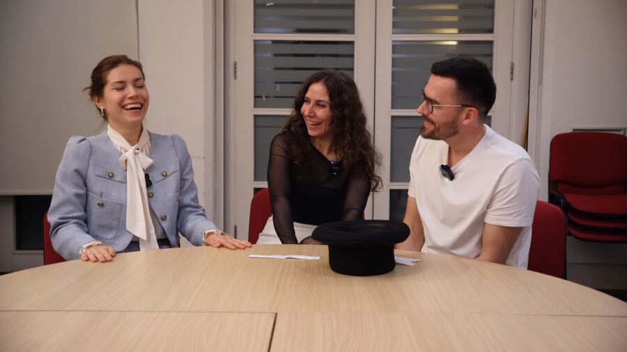 Storytellers Mariia, Maysa, and Smajo meeting for the first time at the Royal College of Music 