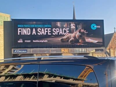 Hestia launches ‘Safe Spaces’ billboard campaign this winter