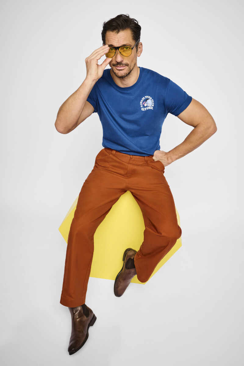 David Gandy wears a t-shirt from TK Maxx in support of Comic Relief for Red Nose Day 2026.