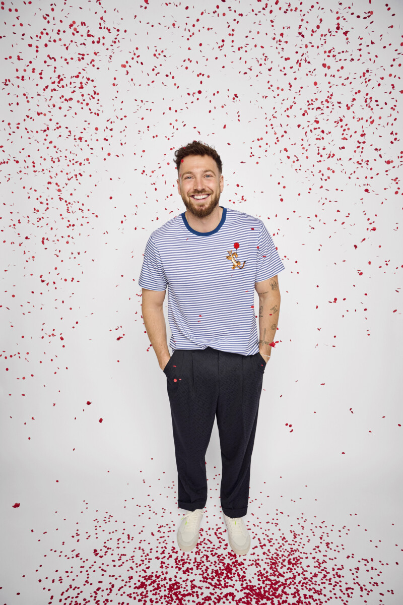Sam Thompson wears a t-shirt from TK Maxx in support of Comic Relief for Red Nose Day 2026.