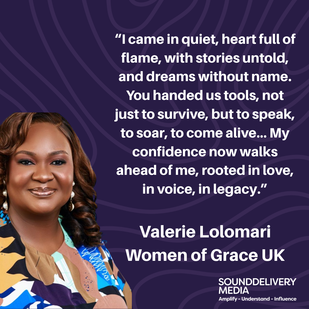 Quote from Valerie Lolomari about the impact of the Sound delivery Media's Spokesperson training programme