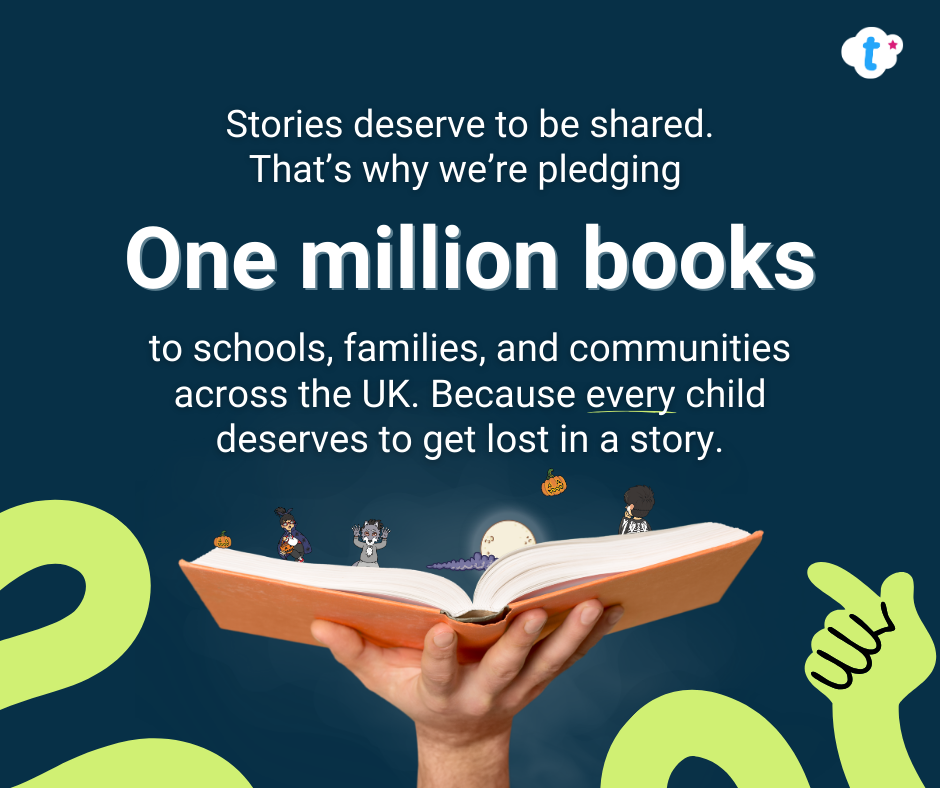 One million books. Stories deserve to be shared. Twinkl's donation.