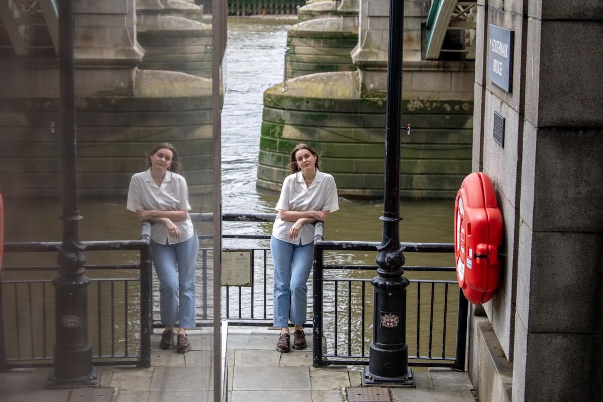 Cecilia Knapp - Poet in Residence -beside the River Thames next to Southwark Bridge