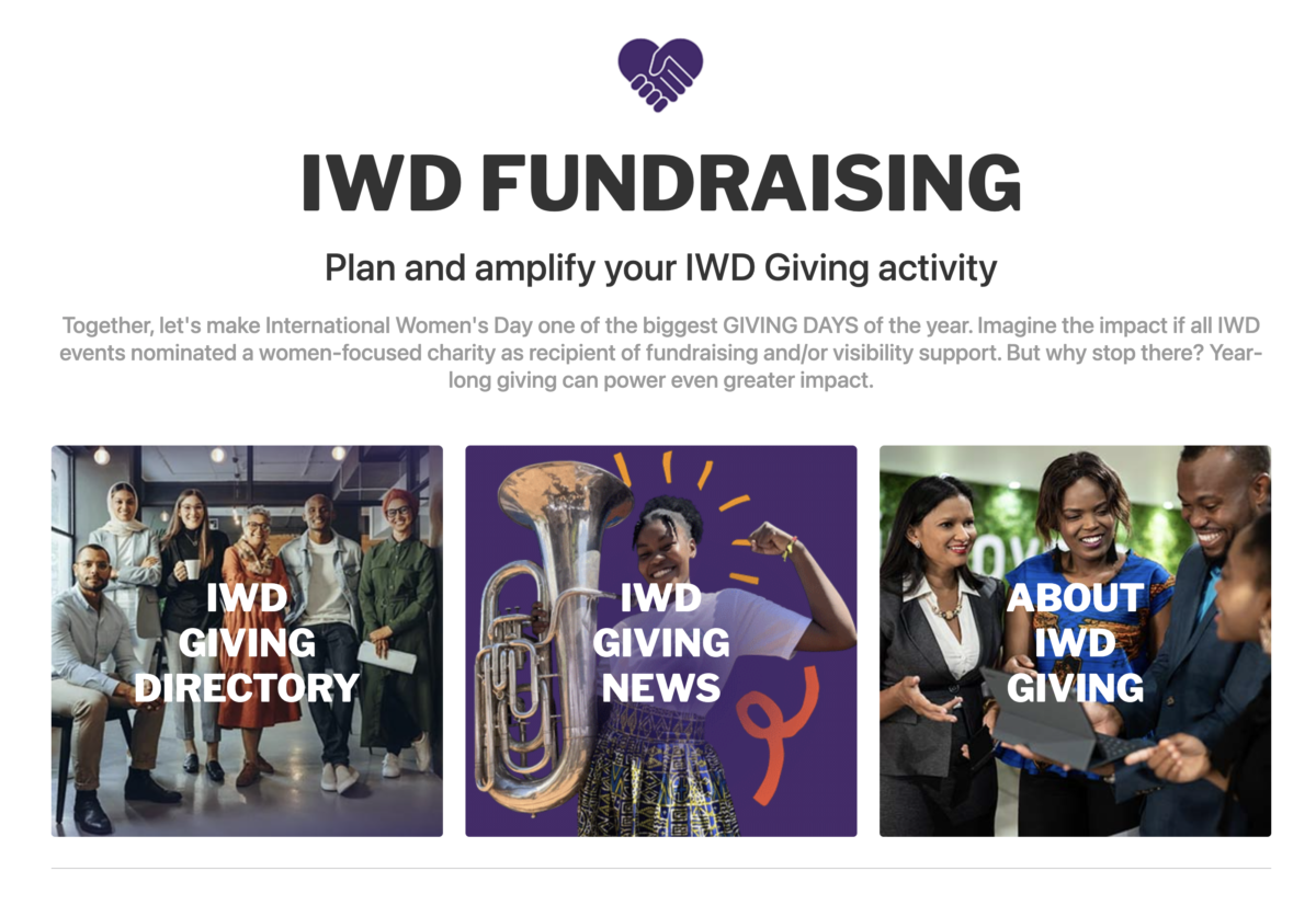 IWD Fundraising - plan and amplify your IWD Giving activity