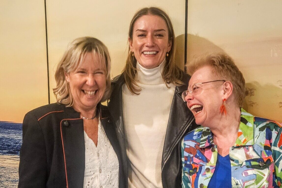 Co-CEO Annabel Cook, Chair of Trustees of Artswork Katie Jackson, and Co-CEO Louise Govier