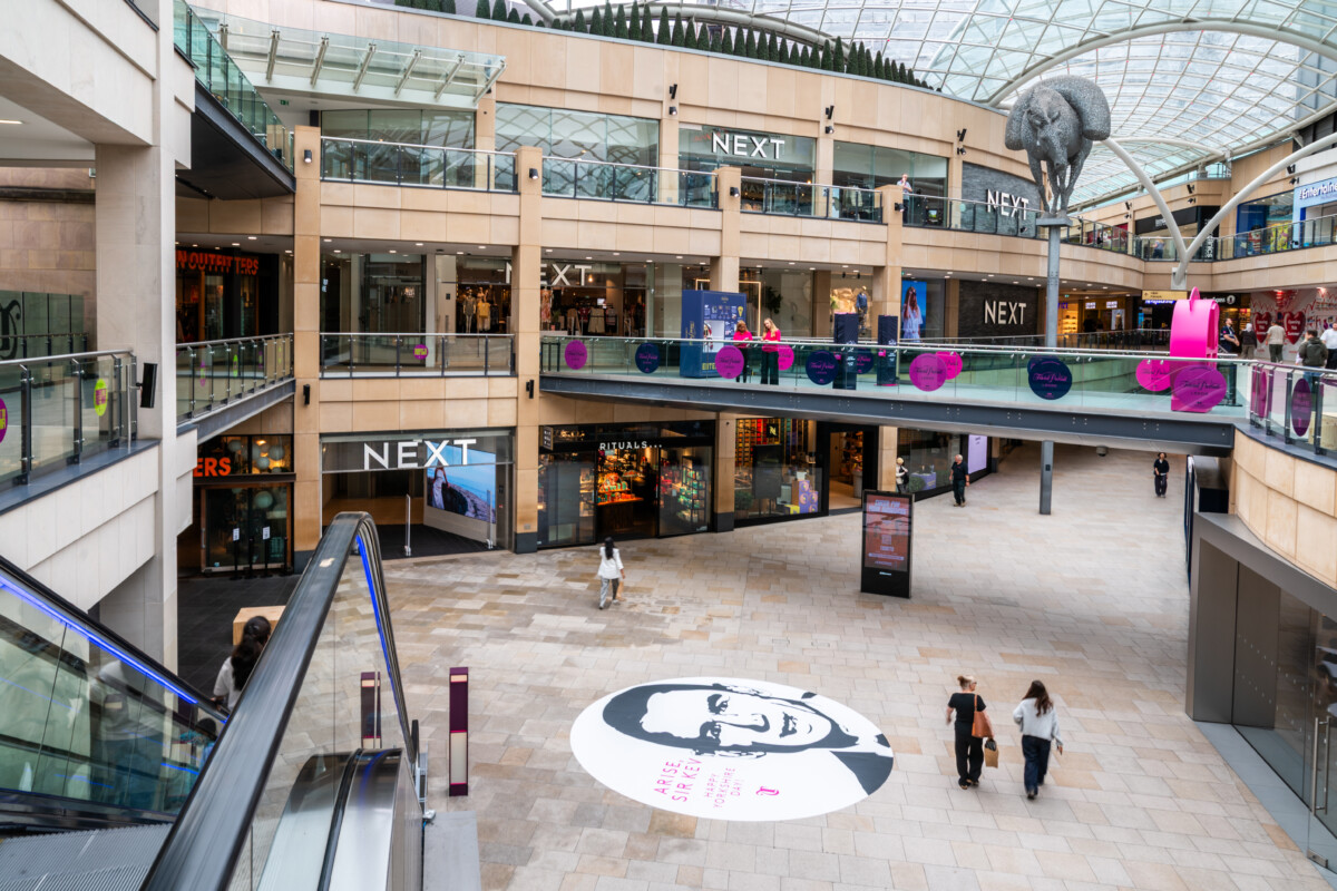 Kevin Sinfield floor art for Yorkshire Day at Trinity Leeds
